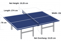 lapangan tenis meja berbentuk